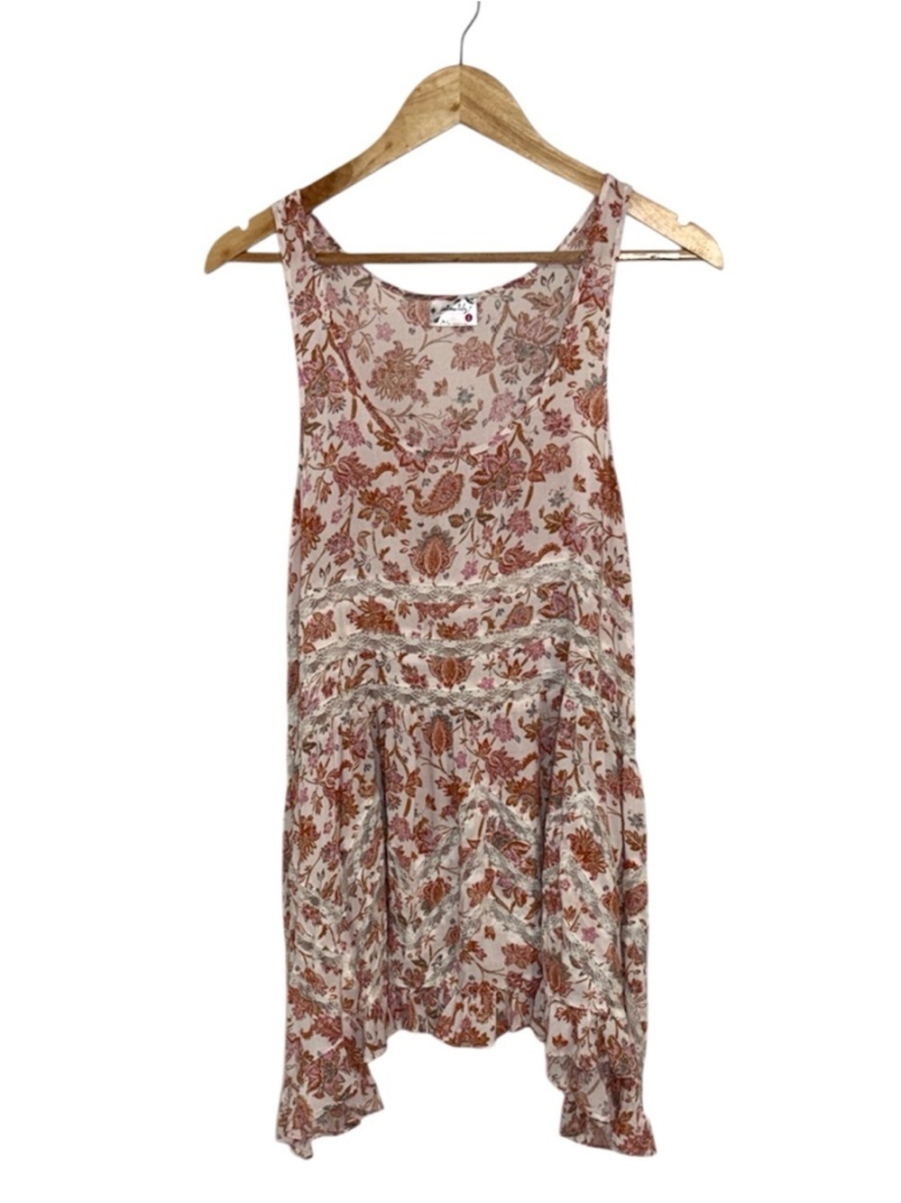 Intimately Free People Voile Lace Floral Trapeze Dress Ivory Floral, boho, Small